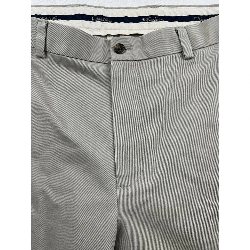 Brooks Brothers Advantage Chino Clark Pants Men's 35x32 Beige‎ Khaki Flat Front